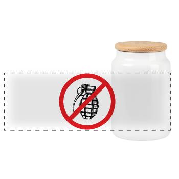 Stop War / Grenade interdite ! - Boîte à biscuits avec couvercle en bois - blanc - Devant