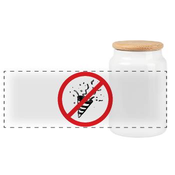 Stop Party / The Bachelor Party Motif - Panoramic Cookie Jar with Wooden Lid - white - Front