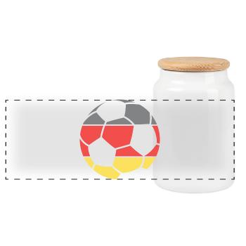 Team Deutschland Ball Symbol Turnier Sieger Logo - Panorama Keksdose mit Holzdeckel - Weiß - Vorne