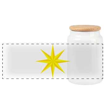 Star narrow - Panoramic Cookie Jar with Wooden Lid - white - Front