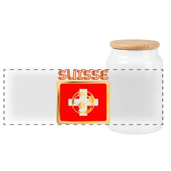FOOTBALL Français de Suisse - ROMANDIE - Boîte à biscuits avec couvercle en bois - blanc - Devant