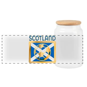 FUSSBALL FUSSBALL SCHOTTLAND - Panorama Keksdose mit Holzdeckel - Weiß - Vorne