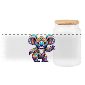 Koala - Boîte à biscuits avec couvercle en bois - blanc - Devant