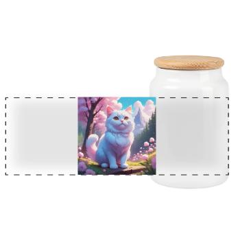 Kittens in the mountains - Panoramic Cookie Jar with Wooden Lid - white - Front
