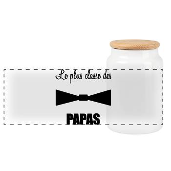 HAPPY FATHER'S DAY. DAD. FATHER's DAY - Panoramic Cookie Jar with Wooden Lid - white - Front