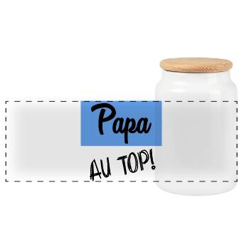 HAPPY FATHER'S DAY. DAD. FATHER'S DAY. FATHER - Panoramic Cookie Jar with Wooden Lid - white - Front