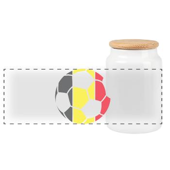 Football Team Belgium Championship, Tournament Winner - Panoramic Cookie Jar with Wooden Lid - white - Front