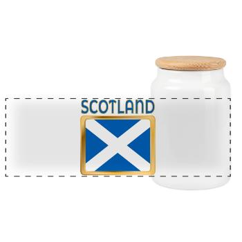SCOTLAND FLAG GREAT BRITAIN EUROPE - Panoramic Cookie Jar with Wooden Lid - white - Front