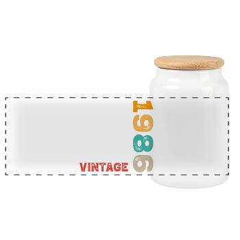 40th Birthday - Panoramic Cookie Jar with Wooden Lid - white - Front