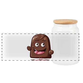 chocolat, j'aime le chocolat, j'adore le chocolat - Boîte à biscuits avec couvercle en bois - blanc - Devant