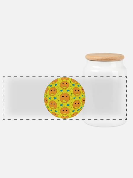 Tragbarer Sonnenschein - Panorama Keksdose mit Holzdeckel - Weiß