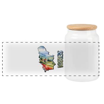 Carte à l’aquarelle Serbie - Boîte à biscuits avec couvercle en bois - blanc - Devant