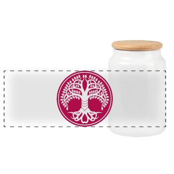 T-Shirt Lebensbaum T-Shirt - Panorama Keksdose mit Holzdeckel - Weiß - Vorne