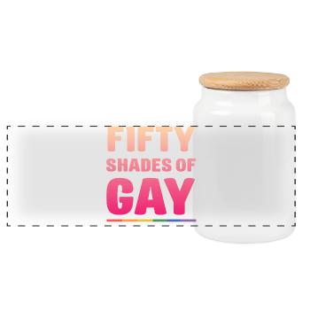 LGBTQ Pride Month -Shades of Gays - Panoramic Cookie Jar with Wooden Lid - white - Front