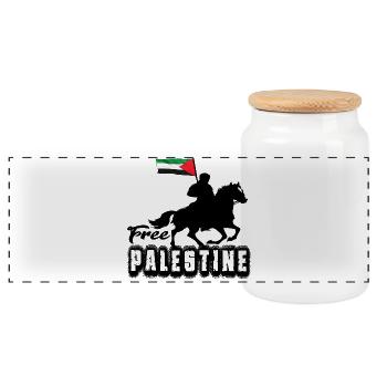 Free Palestine - Boîte à biscuits avec couvercle en bois - blanc - Devant