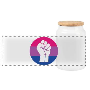 LGBTQ Pride Month - Fighting for Bisexual Equality - Panoramic Cookie Jar with Wooden Lid - white - Front