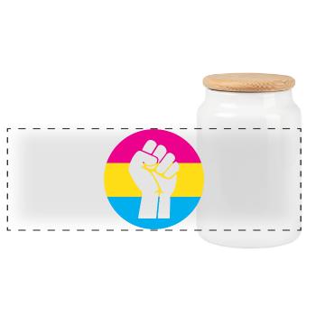 LGBTQ Pride Month - Fighting for Pansexual Equalit - Panoramic Cookie Jar with Wooden Lid - white - Front