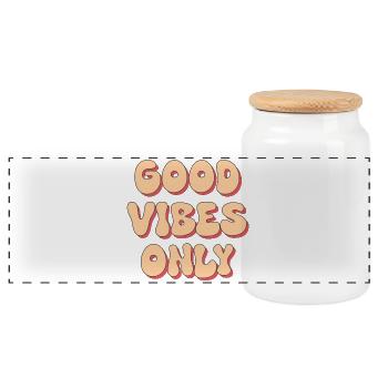 Bonne humeur - Boîte à biscuits avec couvercle en bois - blanc - Devant