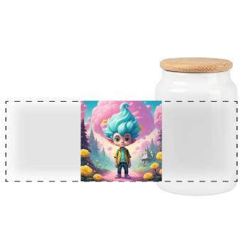 Gobelin dans la forêt des contes de fées - Boîte à biscuits avec couvercle en bois - blanc - Devant