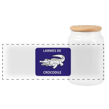 Crocodile tears - Panoramic Cookie Jar with Wooden Lid - white - Front