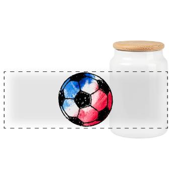 Fußball Frankreich - blau weiß rot  - Panorama Keksdose mit Holzdeckel - Weiß - Vorne
