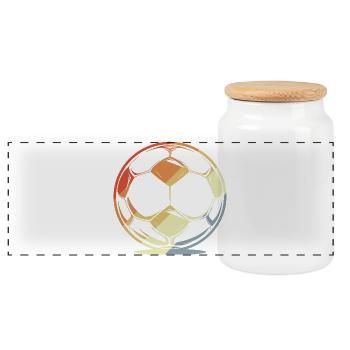Football in retro style - Panoramic Cookie Jar with Wooden Lid - white - Front