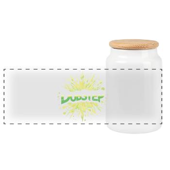 Dubstep Explosion - Panoramic Cookie Jar with Wooden Lid - white - Front