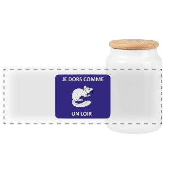 Je dors comme un loir - Boîte à biscuits avec couvercle en bois - blanc - Devant