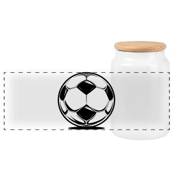 Football Graphics - Panoramic Cookie Jar with Wooden Lid - white - Front