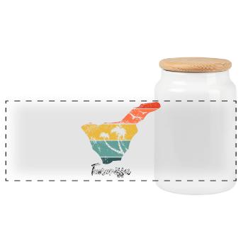 Tenerife carte contour Îles Canaries vacances vintage - Boîte à biscuits avec couvercle en bois - blanc - Devant