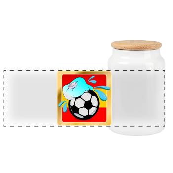 SUMMER SPAIN FOOTBALL - HEAT - Panoramic Cookie Jar with Wooden Lid - white - Front