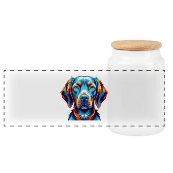 Ungarische Vizsla Hunderasse Bunte Karikatur Kawaii - Panorama Keksdose mit Holzdeckel - Weiß - Vorne