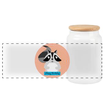JOYEUX ANNIVERSAIRE. HAPPY BIRTHDAY. ANNIVERSAIRE. - Boîte à biscuits avec couvercle en bois - blanc - Devant