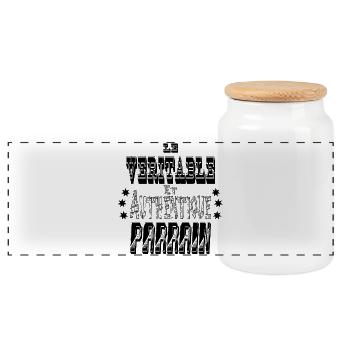 Le Véritable et Authentique Parrain - Boîte à biscuits avec couvercle en bois - blanc - Devant