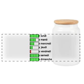 Les jours de la semaine - Boîte à biscuits avec couvercle en bois - blanc - Devant