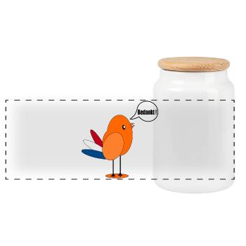 MERCI HOLLANDE-NÉERLANDAISE - Boîte à biscuits avec couvercle en bois - blanc - Devant