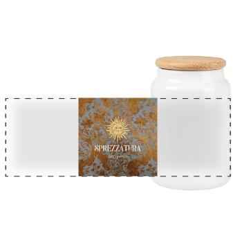 Sprezzatura breit - Boîte à biscuits avec couvercle en bois - blanc - Devant