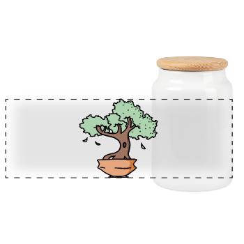 arbre zen - Boîte à biscuits avec couvercle en bois - blanc - Devant