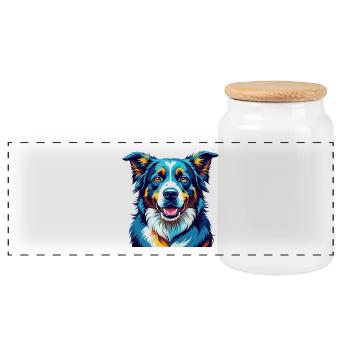 Bucovine Berger Chien Race Dessin Animé Kawaii - Boîte à biscuits avec couvercle en bois - blanc - Devant