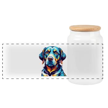 Bruno Jura Chien Chien Race Coloré Dessin Animé Kawaii - Boîte à biscuits avec couvercle en bois - blanc - Devant