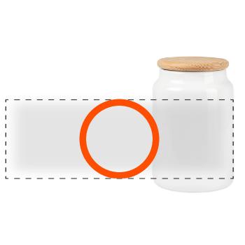 Emblème du cercle orange fluo - Boîte à biscuits avec couvercle en bois - blanc - Devant