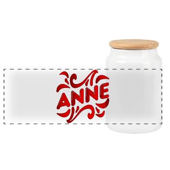 TURKISH MOM - TURKEY ANNE - TÜRKIYE - Panoramic Cookie Jar with Wooden Lid - white - Front