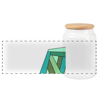 carre colore vert - Boîte à biscuits avec couvercle en bois - blanc - Devant
