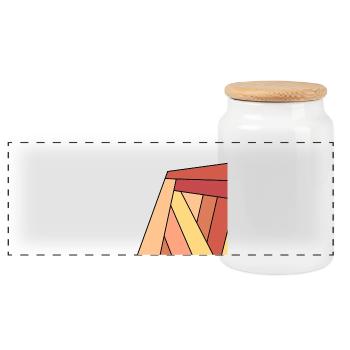 carre colore rouge - Boîte à biscuits avec couvercle en bois - blanc - Devant