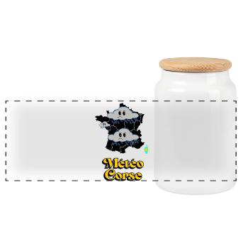 Météo Corse - Boîte à biscuits avec couvercle en bois - blanc - Devant