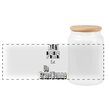 Mon Père Est Un Grand Homme - Boîte à biscuits avec couvercle en bois - blanc - Devant