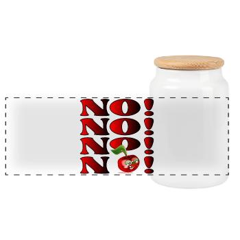 ANTWORT NEIN - EMOTIONALE KIRSCHE - Panorama Keksdose mit Holzdeckel - Weiß - Vorne