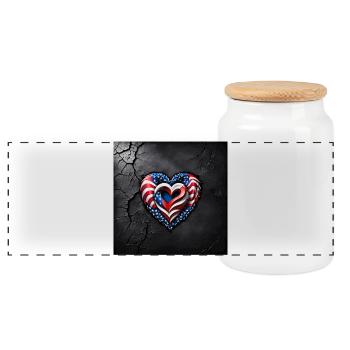 The Heart - Panoramic Cookie Jar with Wooden Lid - white - Front