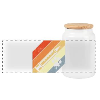 Retro Syringe - Panoramic Cookie Jar with Wooden Lid - white - Front