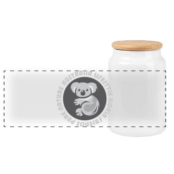 Australia Koala Emblem Bär Comic Cartoon Symbol - Panorama Keksdose mit Holzdeckel - Weiß - Vorne
